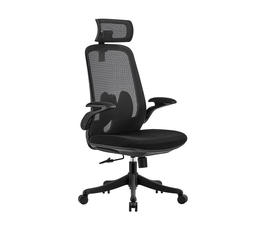 BF3950 Πολυθρόνα Γραφείου Διευθυντή, Mesh Μαύρο, Ύφασμα Μαύρο