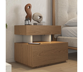 ASCOTT Kομοδίνο με 2 Συρτάρια και LED Ελληνικής Κατασκευής 60x42.5xH49.5cm 