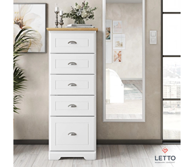 LAND Συρταριέρα με 5 Συρτάρια Ελληνικής Κατασκευής 53x44xH133cm