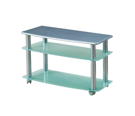 Τραπεζάκι Τηλεόρασης Μέταλλο / Κρύσταλλο / Ξύλο 95x38xH57cm