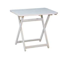 Λευκό Πτυσσόμενο Τραπέζι Οξιάς 80x60xH75cm