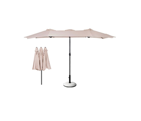 ΟΜΠΡΕΛΑ Oval Σκελετός Μέταλλο Βαφή Ανθρακί - Ύφασμα Μπεζ