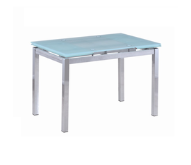 Τραπέζι Κουζίνας Επεκτεινόμενο Inox / Κρύσταλλο 110+60x70xH75cm