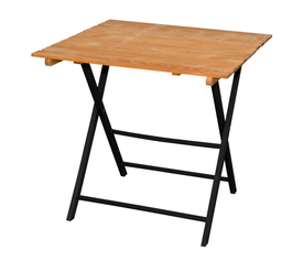 Πτυσσόμενο Τραπέζι Οξιά / Μέταλλο 80x80xH75cm