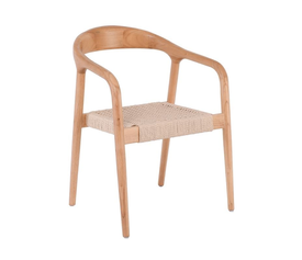 LEXY Πολυθρόνα Τραπεζαρίας Φυσικό, Κάθισμα Paper Rope