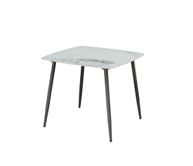 QUADRO ΤΡΑΠΕΖΙ ΛΕΥΚΟ ΜΕ ΟΨΗ ΜΑΡΜΑΡΟΥ 90x90x77cm