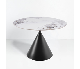 ATRIUM ΤΡΑΠΕΖΙ ΛΕΥΚΟ ΜΕ ΟΨΗ ΜΑΡΜΑΡΟΥ 110x110x76cm