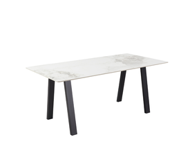 NOTTE ΤΡΑΠΕΖΙ ΛΕΥΚΟ ΠΕΤΡΑ ΜΑΥΡΟ 180x90x76cm