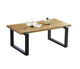 KONA Τραπεζάκι Σαλονιού- Καθιστικού, Μέταλλο Βαφή Μαύρο, Απόχρωση Φυσικό