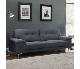 NOTE Kαναπές Σαλονιού - Καθιστικού 3Θέσιος, Ύφασμα Μπλε - Γκρι