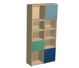 ΒΙΒΛΙΟΘΗΚΗ  BOOK 1  ΕΛΛΗΝΙΚΗΣ ΚΑΤΑΣΚΕΥΗΣ  ΔΡΥΣ-ΜΠΛΕ  AFS  93x195x33cm