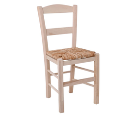 ΣΥΡΟΣ Καρέκλα Οξιά Βαφή Εμποτισμού Φυσικό, Κάθισμα Ψάθα