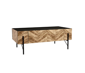 Parke Coffee Table Black Natural with Pattern Black 120x63x45cm