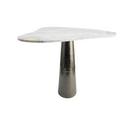 CURVE SIDE TABLE ΜΑΥΡΟ NICKEL ΛΕΥΚΟ 63.5x52x63.5cm