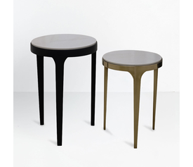 STICKS SIDE TABLE SET 2ΤΕΜ ΛΕΥΚΟ ΜΑΥΡΟ ΧΡΥΣΟ 37x37x54.5cm