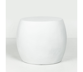 LITHOS OVAL SIDE TABLE ΛΕΥΚΟ 62x43.5x53