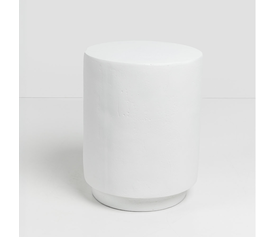 LITHOS ROUND SIDE TABLE ΛΕΥΚΟ 35.5x35.5x45cm