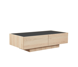 CUBIUS COFFEE TABLE ΦΥΣΙΚΟ ΦΙΜΕ ΜΑΥΡΟ 118x59x33cm