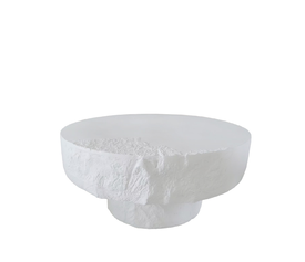 SORRENTO SIDE TABLE ΛΕΥΚΟ ΜΕ ΟΨΗ ΜΑΡΜΑΡΟΥ 91.5x91.5x45cm