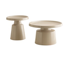 MOUSSE COFFEE TABLE SET 2ΤΕΜ CREAM CREAM 70x70x50cm