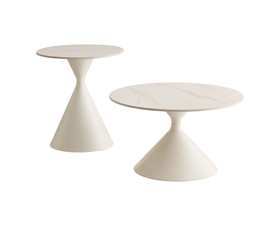 ICE COFFEE TABLE SET 2ΤΕΜ ΑΣΠΡΟ ΑΣΠΡΟ 70x70x40cm