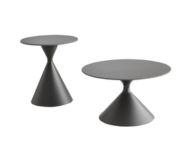 LAVA COFFEE TABLE SET 2ΤΕΜ ΜΑΥΡΟ ΜΑΥΡΟ 70x70x40cm