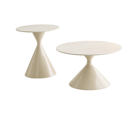 PIETRA COFFEE TABLE SET 2ΤΕΜ CREAM CREAM 70x70x40cm