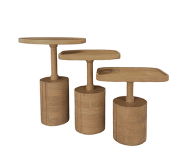 TETRIS COFFEE TABLE SET 3ΤΕΜ ΦΥΣΙΚΟ 45x45x60cm