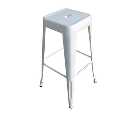 RELIX Σκαμπό Bar Στοιβαζόμενο, Μέταλλο Βαφή Άσπρο