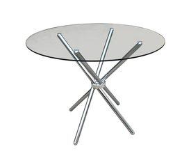 Ύδρα Τραπέζι Ροτόντα Inox / Κρύσταλλο Ø100xH75cm