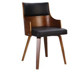 EMERSON Πολυθρόνα Καρυδί - Pu Μαύρο