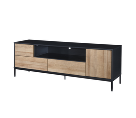 BLACKBIRD TV STAND RIVIERA OAK ΜΑΥΡΟ 160x40.5x58cm