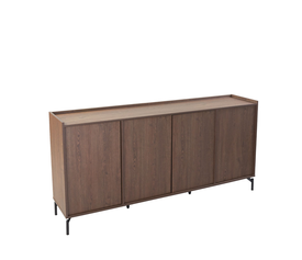 Tobac Furniture 4-Door Hard Walnut Cabinet 200x39x95 cm