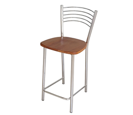 Σκαμπό Μπαρ Χρώμιο / Οξιά 40x49xH90cm