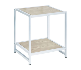 ATOS Κομοδίνο Μέταλλο Βαφή Άσπρο - Mdf Φυσικό