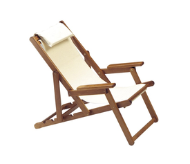 Ξύλινη Σεζλόνγκ Οξιά / Διάτρητο PVC με μαξιλάρι 64x79xH88cm