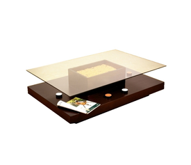 Τραπεζάκι Σαλονιού MDF Δρυς / Κρύσταλλο 120x80xH36cm