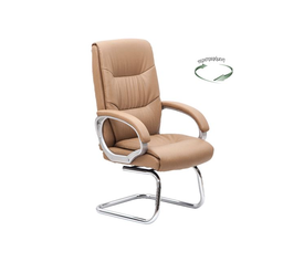 BF6400V Πολυθρόνα Επισκέπτη Μέταλλο Χρώμιο, PU Μπεζ
