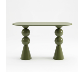 Green Glossy Metal Console Table Nova 120x40x76cm