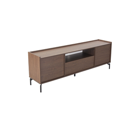 Tobac TV Stand 2πόρτες 1συρτάρι Καρυδί Σκούρο 180x39x62cm