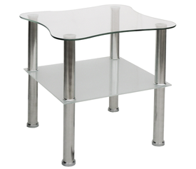 MALTA ΔΙΑΦΑΝΟ 45Χ45Χ46εκ.ΤΡΑΠΕΖΑΚΙ ΧΡΩΜΙΟΥ