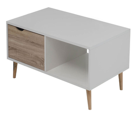 SIERA WHITE/S.OAK 100Χ60Χ38εκ.ΤΡΑΠΕΖΙ ΣΑΛΟΝΙΟΥ