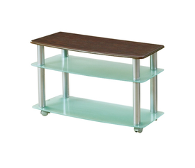 Τραπεζάκι Τηλεόρασης Μέταλλο / Κρύσταλλο / Ξύλο 95x38xH57cm