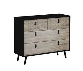 OMNIA ΣΥΡΤΑΡΙΕΡΑ ΜΑΥΡΟ SONOMA ΜΕ PATTERN 98.5x39x81.5cm