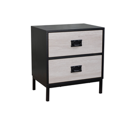 FACTORY ΚΟΜΟΔΙΝΟ 2ΣΥΡΤΑΡΙΑ ΜΑΥΡΟ OAK SONOMA DECAPE 50x35x55cm