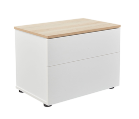 LUCIDO ΚΟΜΟΔΙΝΟ 2ΣΥΡΤΑΡΙΑ ΛΕΥΚΟ OAK ΦΥΣΙΚΟ 58x39x44.5