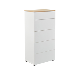 LUCIDO ΣΥΡΤΑΡΙΕΡΑ 5ΣΥΡΤΑΡΙΑ ΛΕΥΚΟ OAK ΦΥΣΙΚΟ 58x39x116.5cm
