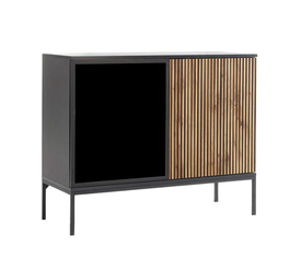 MYSTERY ΚΟΜΟΤΑ 2ΠΟΡΤΕΣ ΦΥΣΙΚΟ ΣΚΟΥΡΟ ΜΑΥΡΟ 104x39x83cm