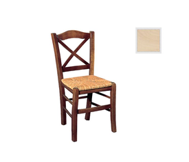 METRO Καρέκλα Οξιά Άβαφη με Ψάθα Αβίδωτη