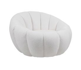 BEVERLY Πολυθρόνα - Σαλονιού - Καθιστικού, Teddy Ύφασμα Άσπρο